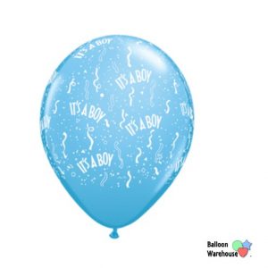 11" It's A Boy - Around Latex Balloons - 25/Bag