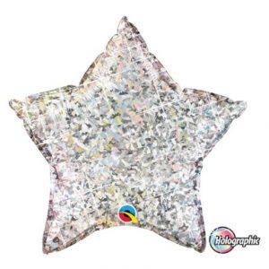 20" Silver Holographic Star - Foil Balloon