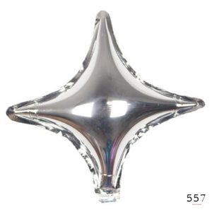 Silver Diamond Four-Pointed Star Foil Balloon (Air Fill)