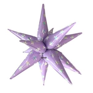 32″ Purple Sparkle Starburst - Sectional Foil Balloon (Air-Fill)